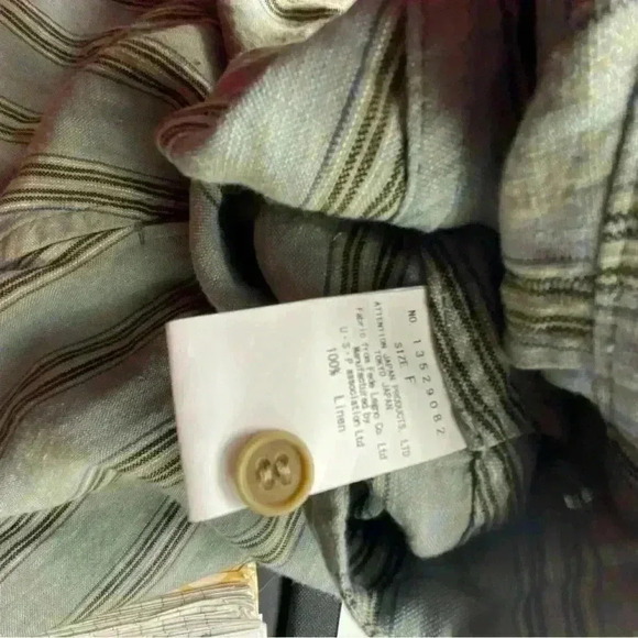 Vlas Blomme stripe linen flax maxi skirt cottage core Kortrijk linen - Picture 4 of 6